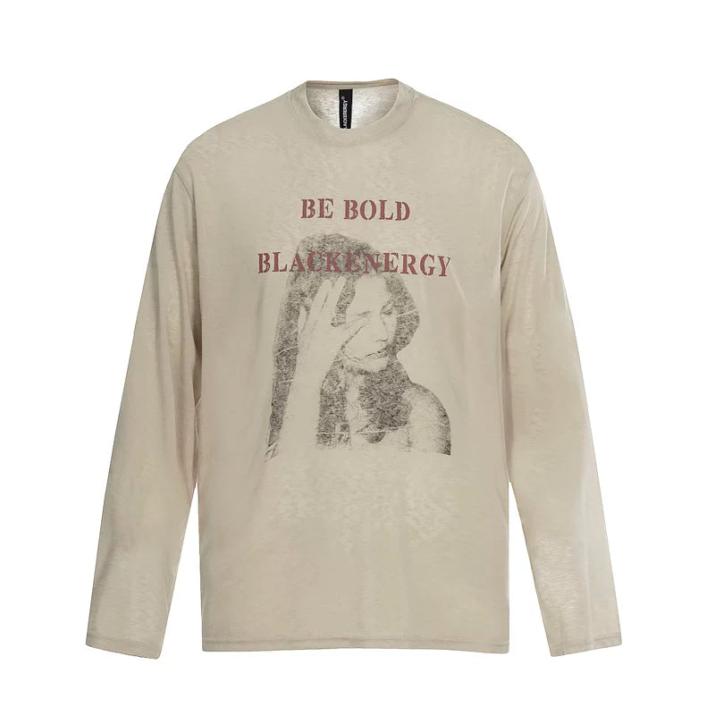 6024416105001,6024416105002,6024416105003,6024416105004, Retro Graphic Long-Sleeve T-Shirt Top