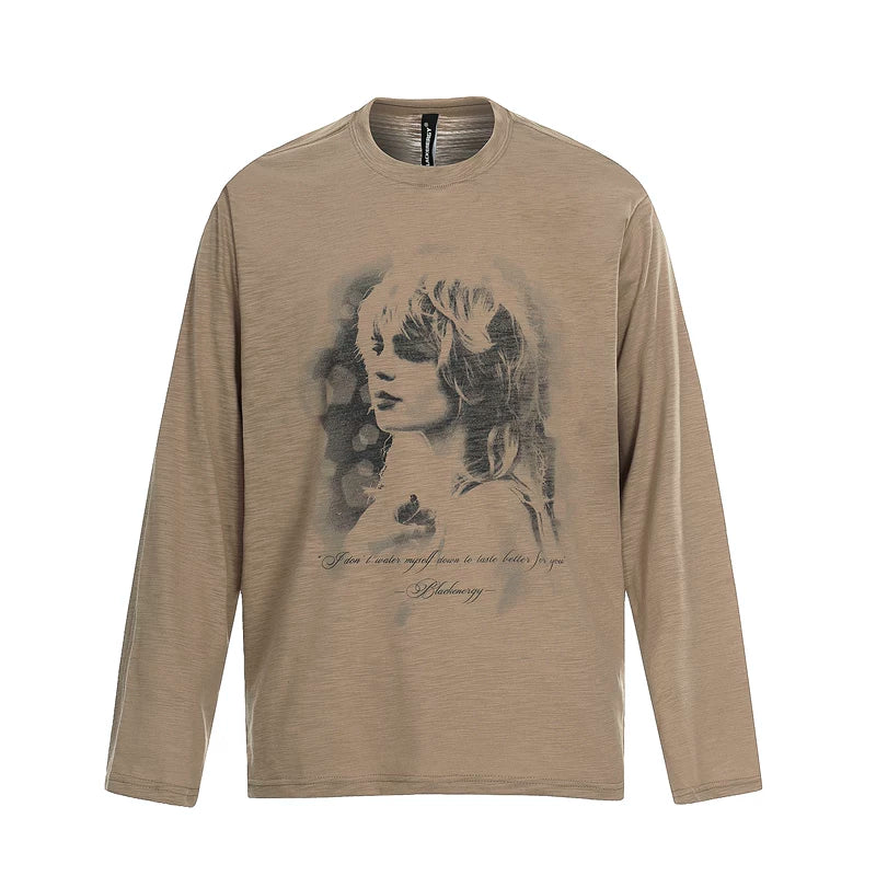 6031993104804,6031993104805,6031993104806,6031993104807, Retro Graphic Print Loose Long-Sleeve T-Shirt
