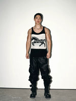 Retro Horse Graphic Mesh Knit Vest 5