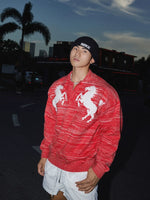 Retro Horse Pattern Knit Polo Sweater 1