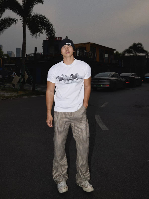 Retro Horse Print Short-Sleeve T-Shirt 2