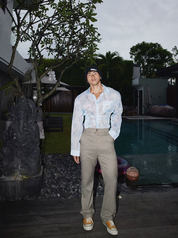 Retro Houndstooth Slim Fit Pants 2