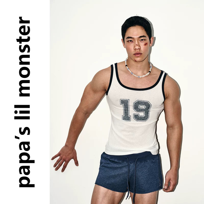 6095486572190,6095486572191,6095486572192, Retro Jersey Style Graphic Tank Top