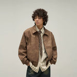 6282594698551,6282594698556,6282594698561,6282594698566, Retro Leather Bomber Jacket