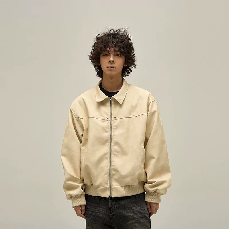 6282594698553,6282594698558,6282594698563,6282594698568, Retro Leather Bomber Jacket