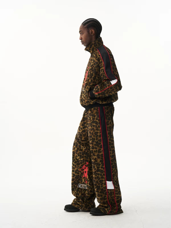 Retro Leopard Print Zip-Up Track Jacket 2