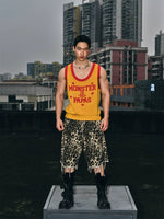 Retro Letter Graphic Knitted Tank Vest 2