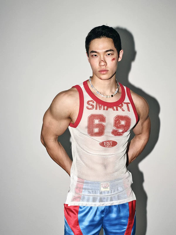 Retro Letter Print Slim Fit Tank Top 5