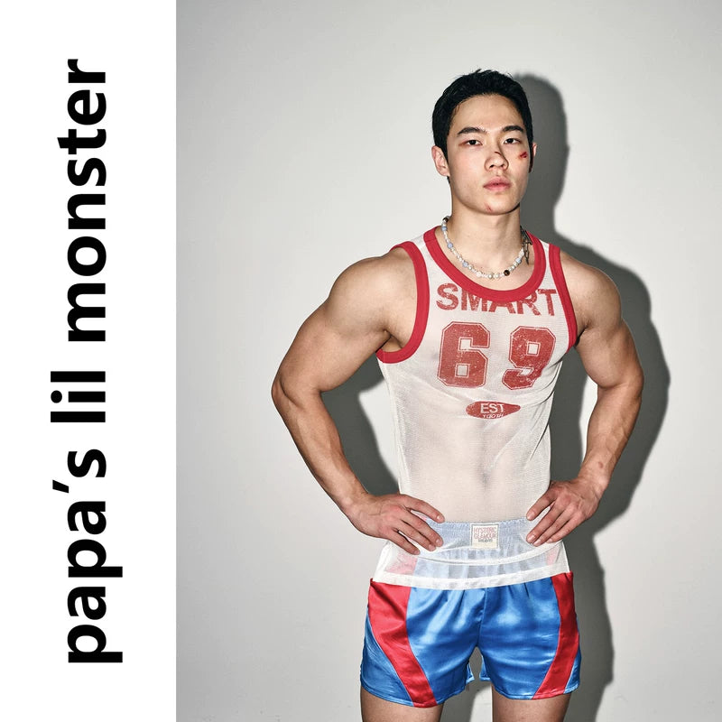6088976240309,6088976240310,6088976240311, Retro Letter Print Slim Fit Tank Top