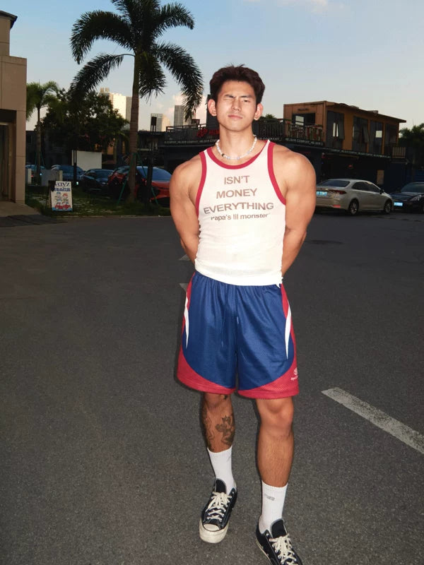 Retro Lettering Slim Fit Knit Vest 2