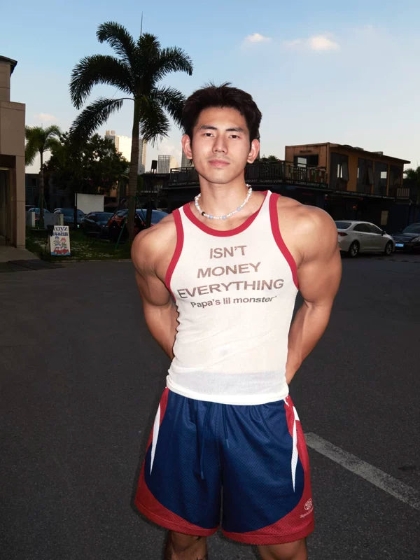 Retro Lettering Slim Fit Knit Vest 3