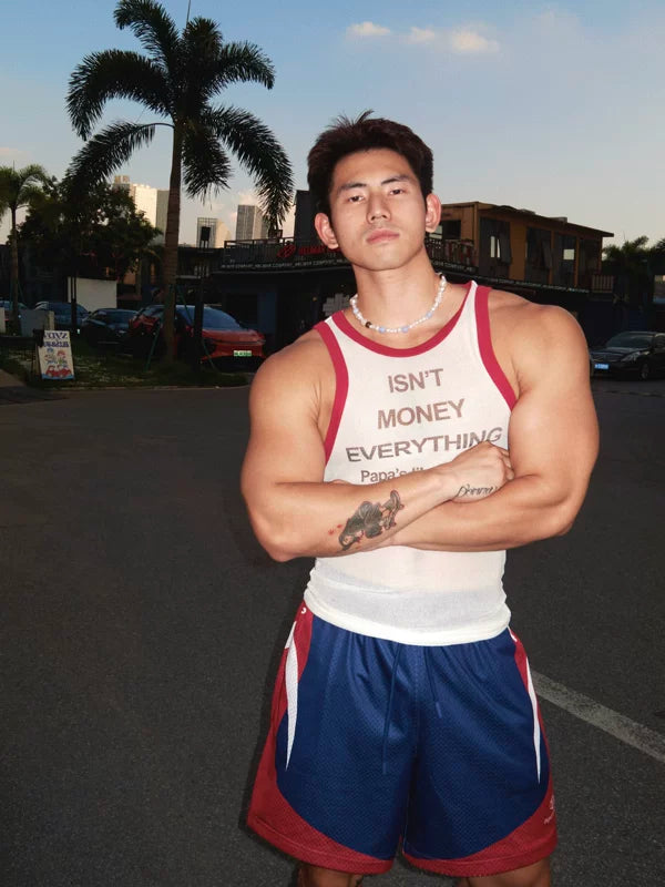 Retro Lettering Slim Fit Knit Vest 4