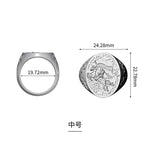 6037946236641, Retro Medieval Knight Ring