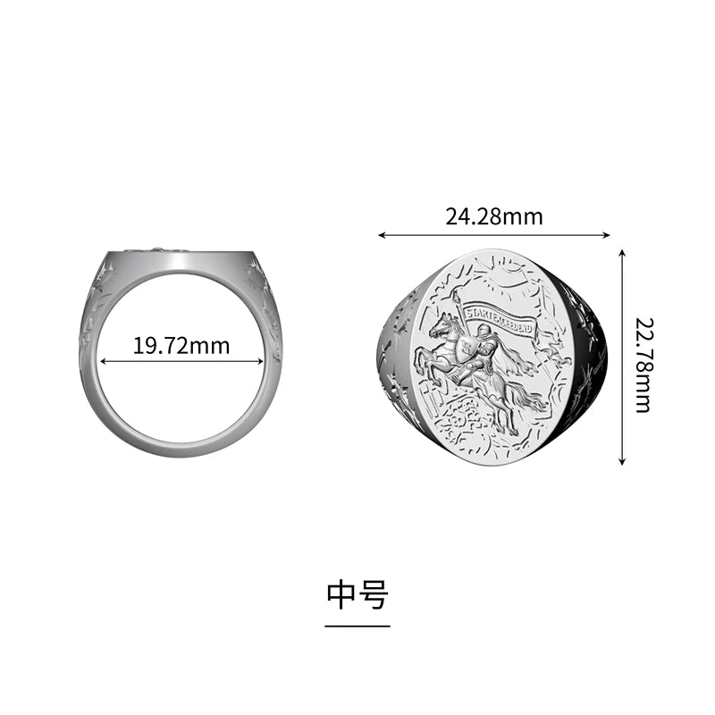 6037946236641, Retro Medieval Knight Ring