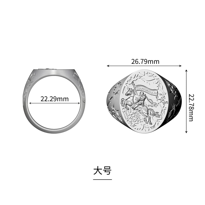 6037946236642, Retro Medieval Knight Ring