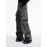 5311420628332,5311420628334,5311420628336,5311420628338, Retro Multi-Pocket Wide Leg Jeans Pants