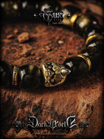 Retro Obsidian Barrel Bead Bracelet 3