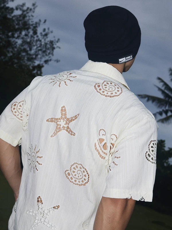 Retro Ocean Hollow-Out Casual Shirt 5
