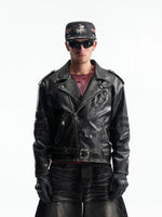 Retro Oversized Motorcycle Leather Jacket 1