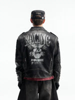 Retro Oversized Motorcycle Leather Jacket 3