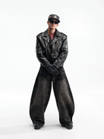 Retro Oversized Motorcycle Leather Jacket 5