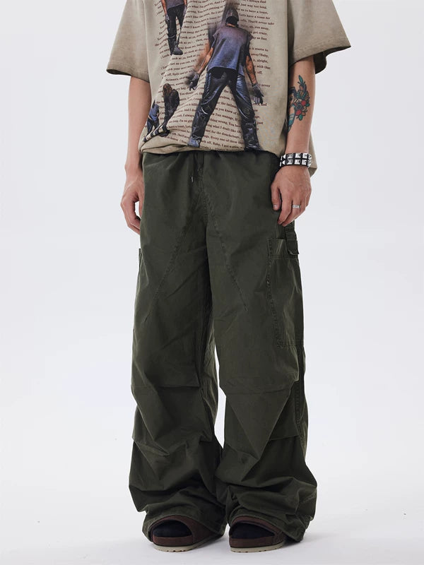 Retro Paratrooper Wide-Leg Cargo Pants 1