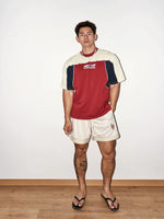 Retro Patchwork Topstitching Short-Sleeve T-Shirt 2
