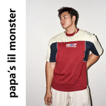 6104539700199,6104539700200,6104539700201, Retro Patchwork Topstitching Short-Sleeve T-Shirt