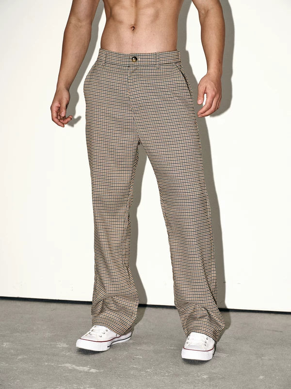 Retro Plaid Casual Dress Pants 3