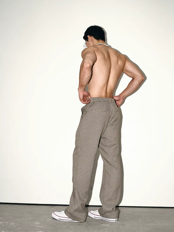 Retro Plaid Casual Dress Pants 4