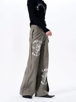 Retro Plaid Graphic Print Straight Pants 4