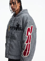 Retro Plaid Hooded Cotton Racing Jacket 4