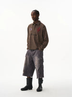 Retro Plaid Long-Sleeve Polo T-Shirt 3