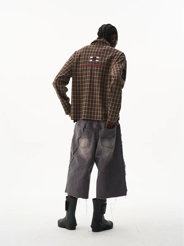 Retro Plaid Long-Sleeve Polo T-Shirt 5