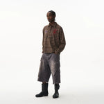 6020305740871,6020305740872,6020305740873,6020305740874, Retro Plaid Long-Sleeve Polo T-Shirt