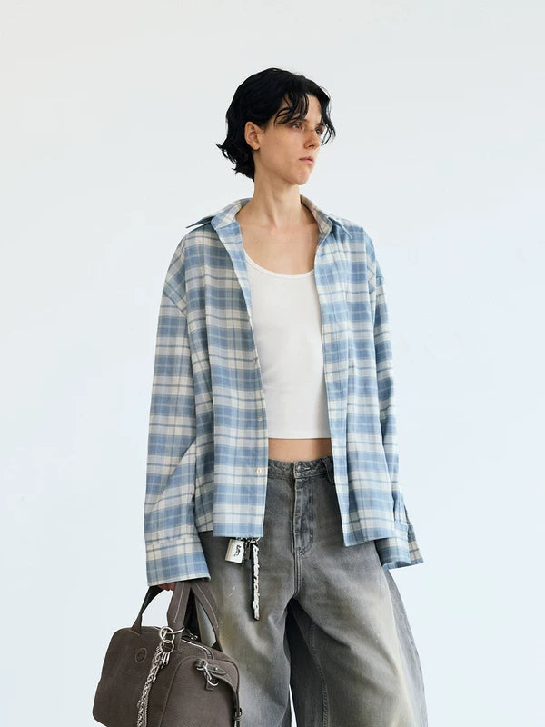Retro Plaid Long Sleeve Shirt Jacket 2