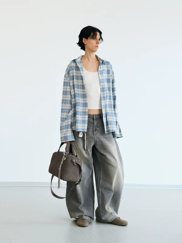 Retro Plaid Long Sleeve Shirt Jacket 5
