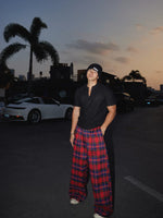 Retro Plaid Wide-Leg Casual Pants 2