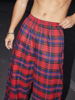 Retro Plaid Wide-Leg Casual Pants 3
