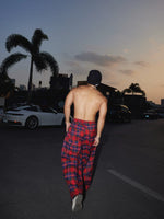 Retro Plaid Wide-Leg Casual Pants 4