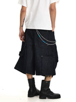 Retro Pleated Denim Cropped Shorts 3