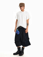 Retro Pleated Denim Cropped Shorts 5