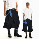 6042870949231,6042870949232,6042870949233, Retro Pleated Denim Cropped Shorts