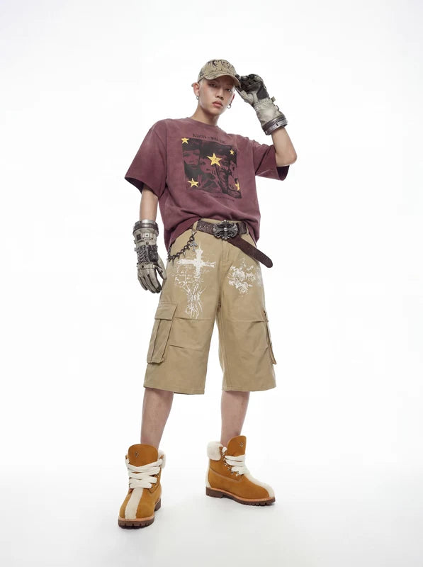 Retro Print Cargo Pants 4