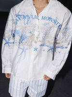 Retro Print Long-Sleeve Button-Down Shirt 4