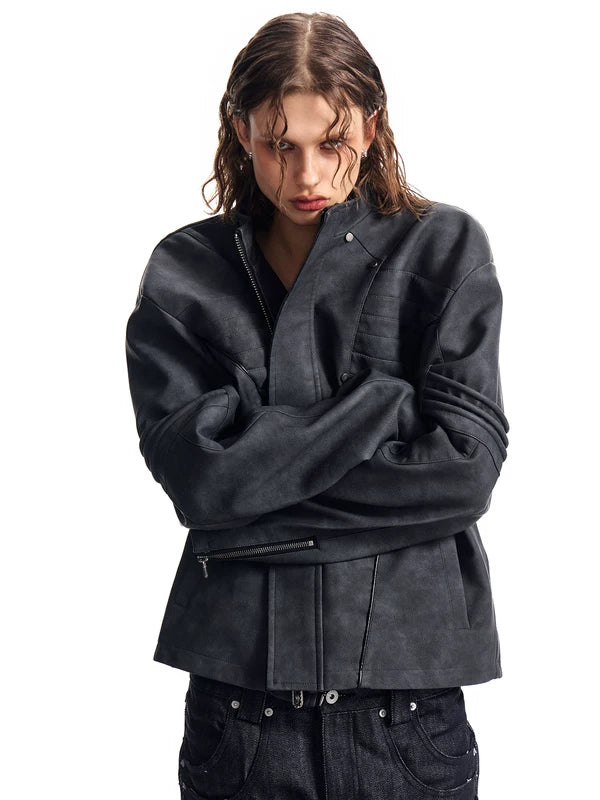 Retro PU Leather Motocross Jacket 1