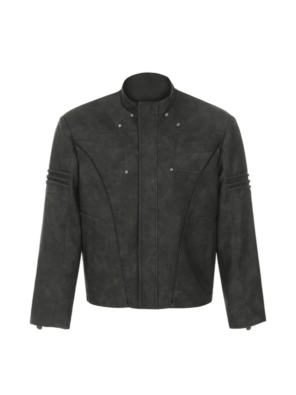 5267847907676,5267847907677,5267847907678, Retro PU Leather Motocross Jacket
