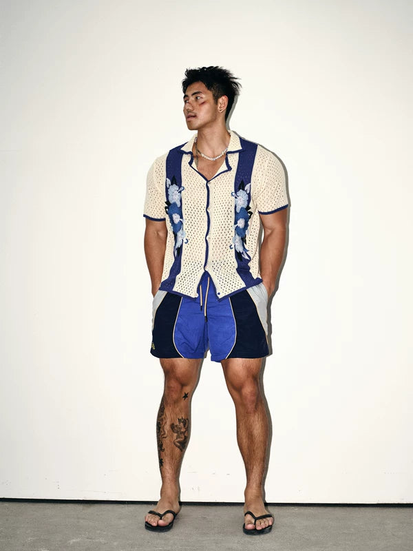 Retro Quick-Drying Patchwork Sporty Shorts 2