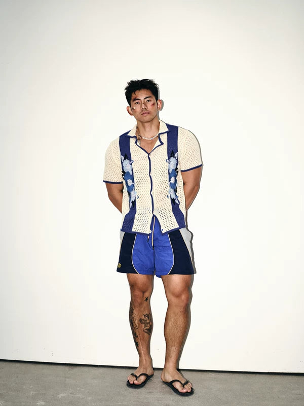 Retro Quick-Drying Patchwork Sporty Shorts 5