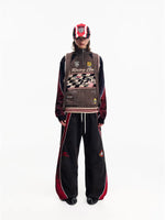 Retro Racing Knit High Neck Sweater Vest 5